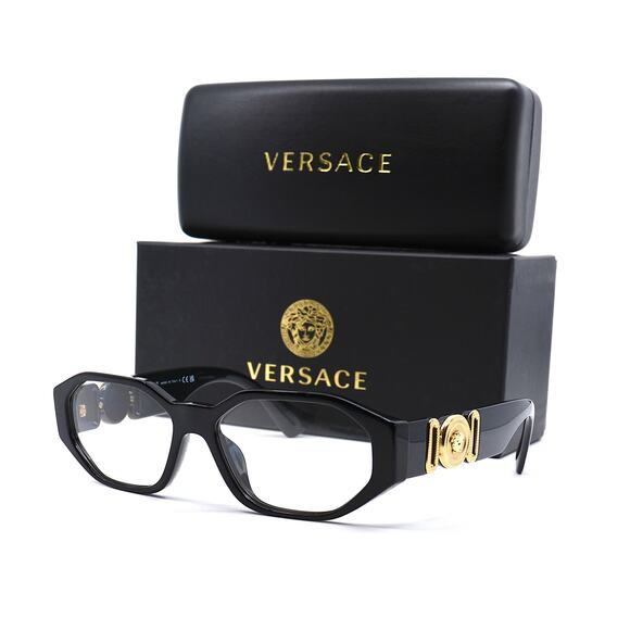 NEW VERSACE VE3320U GB1 BLACK AUTHENTIC EYEGLASSES FRAME - Picture 2 of 16